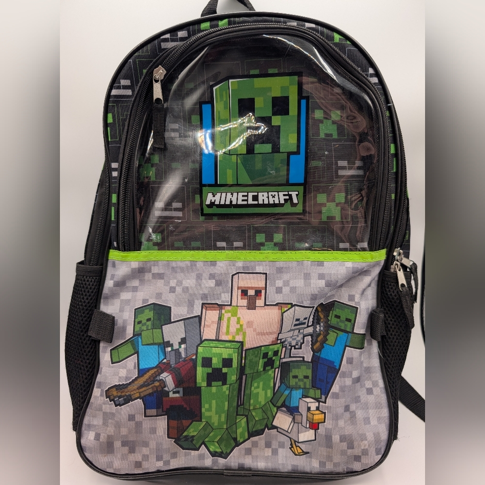 Minecraft Green and Black Backpack & Lunch Tote